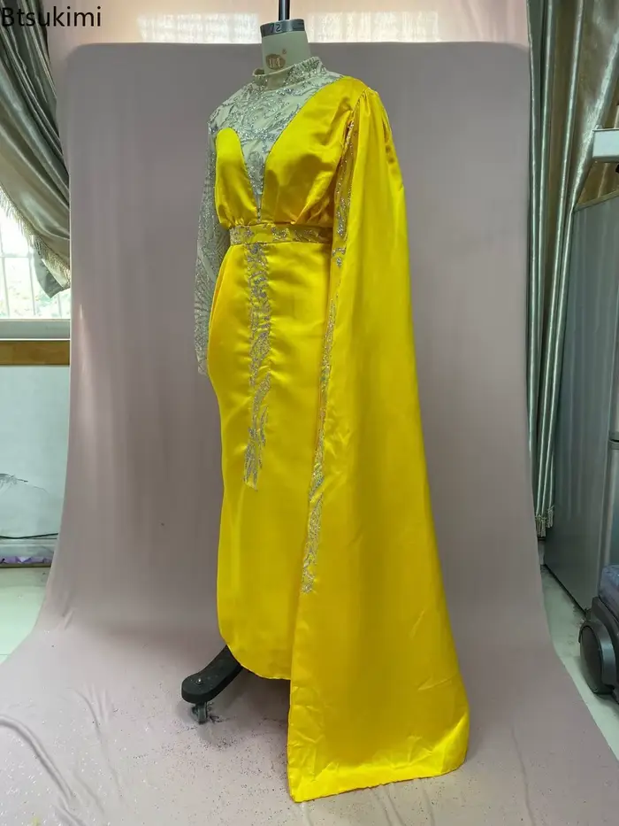 Robe de Soirée Femme Élégante Transparente Vintage Longueur Au Sol Manches Longues Style Sexy et Club Occasions Spéciales