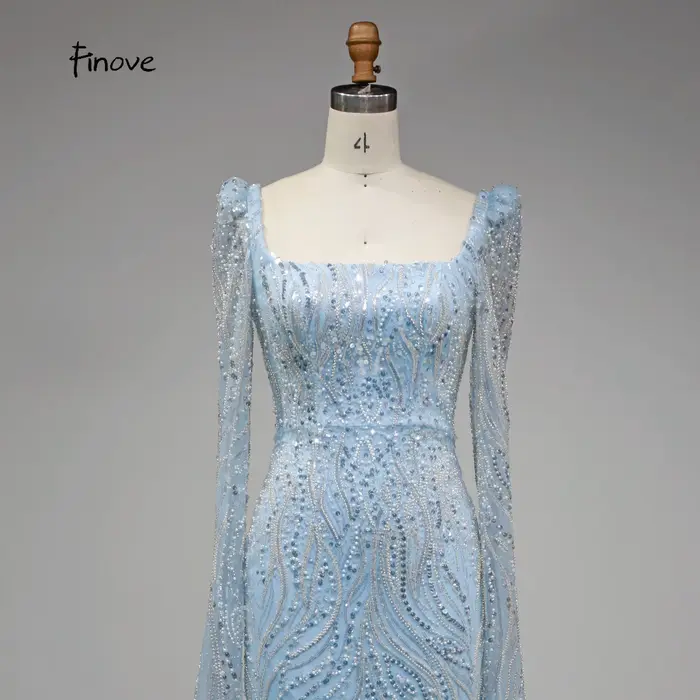 Robe de soirée sirène bleue