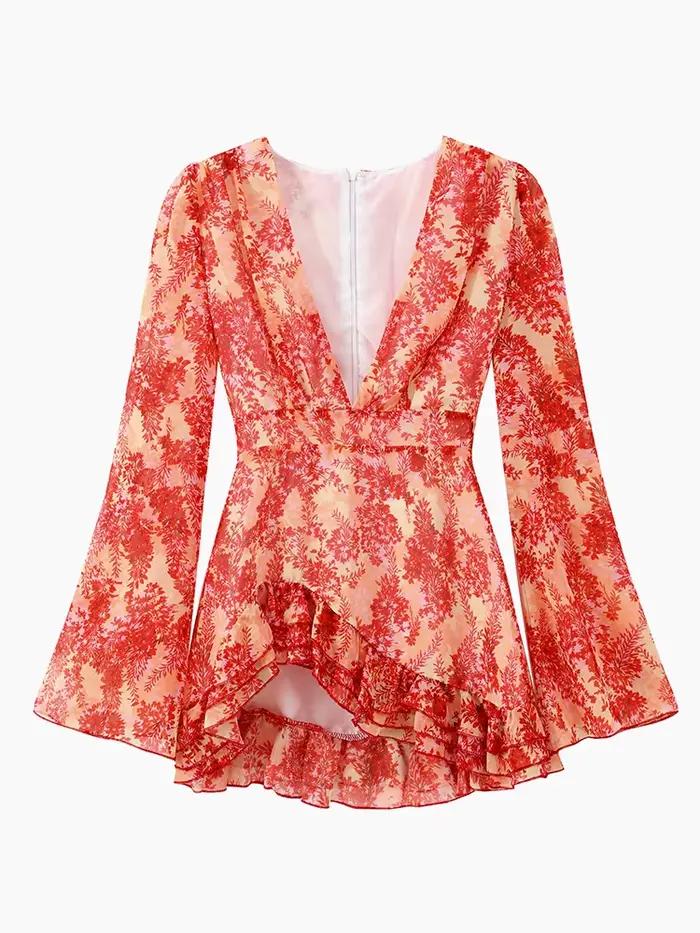 Robe Courte Sexy à Imprimé Floral pour Femme