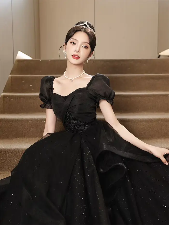 Robe de Soirée Longue Noire pour Femme