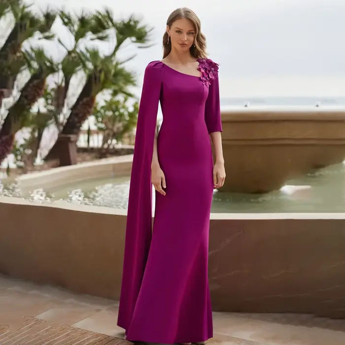 Robe mère de la mariée élégante col en V sirène imprimé floral pour mariage soirées et événements spéciaux ```