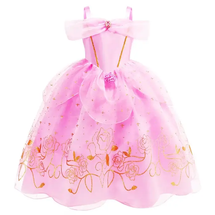 Robe Aurora pour filles, Costume de la belle au bois dormant, déguisement de fête d'anniversaire et 