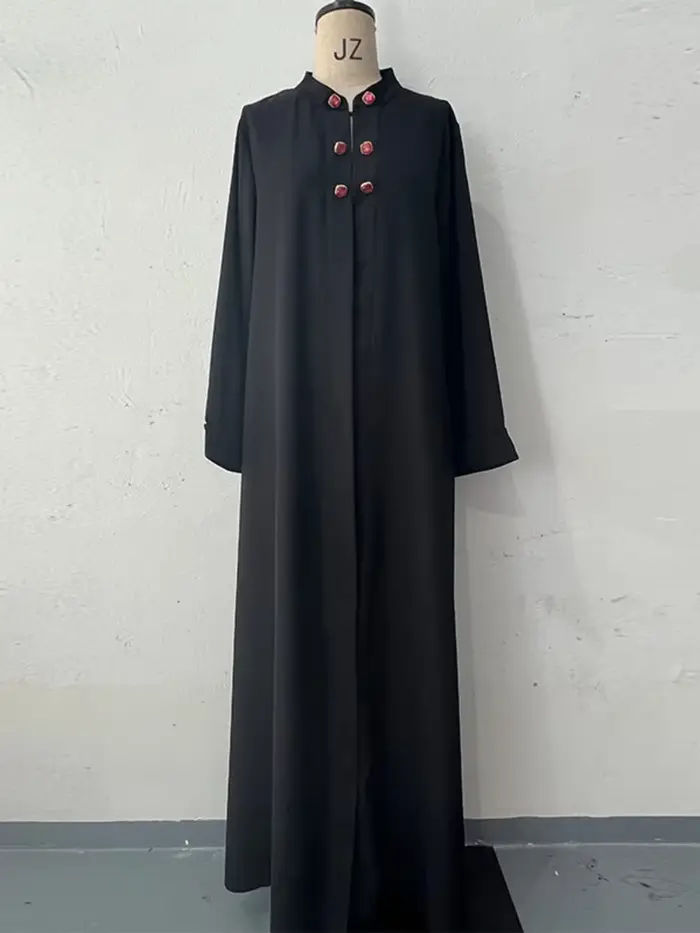 Robe de soirée noire Vintage de couleur unie, robe de bal classique à manches longues pour femmes po
