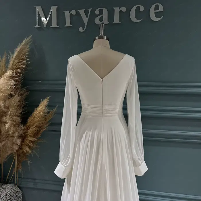 Mryarce – robe de mariée classique élégante en mousseline de soie