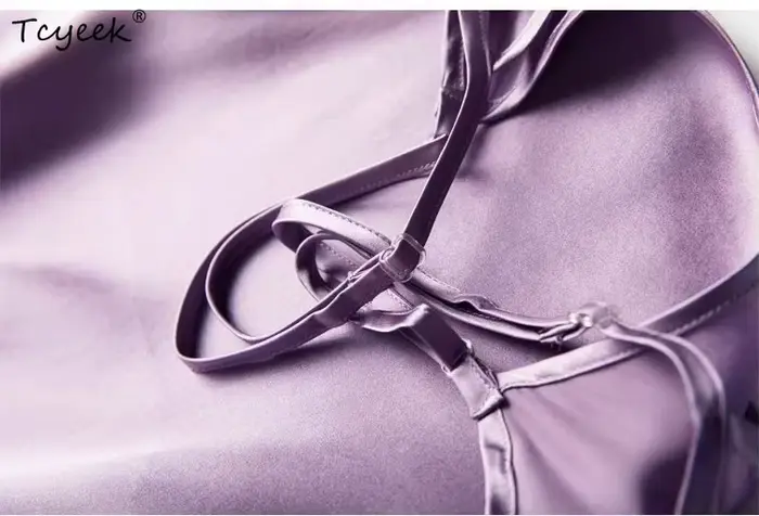 Tcyeek – robe sexy en soie de mûrier naturelle pour femmes