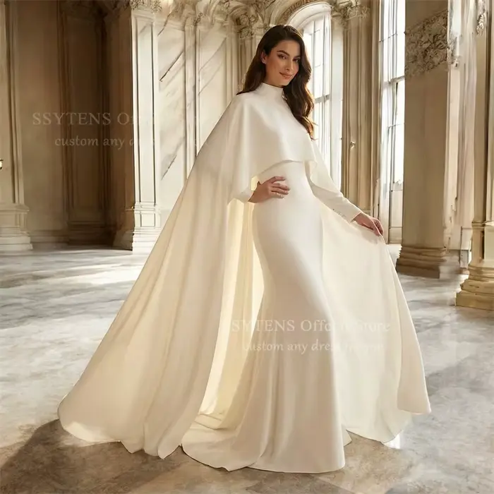 Robes de mariée modestes blanches SSYTENS