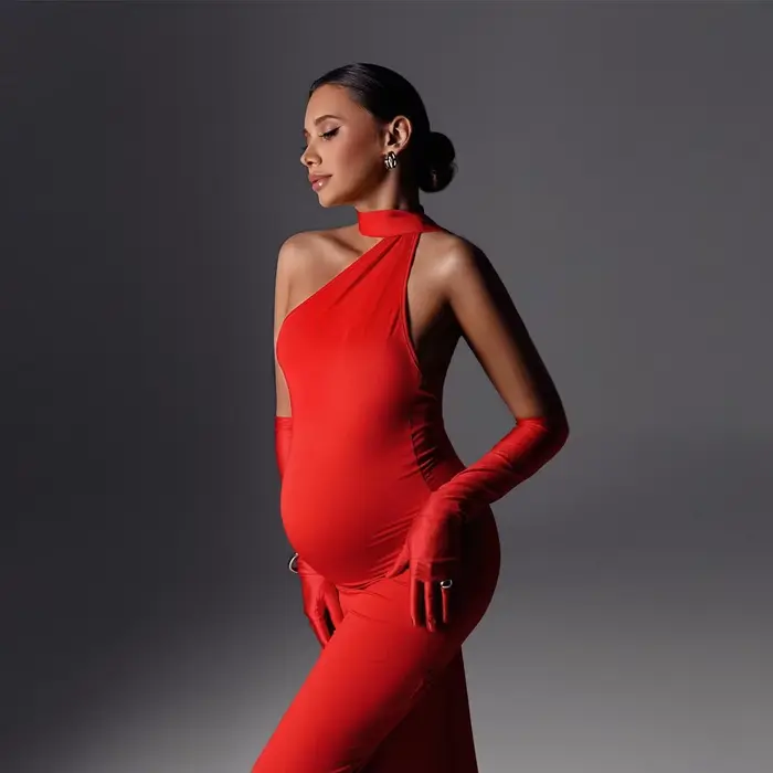 Robe de maternité sexy dos nu pour femme enceinte