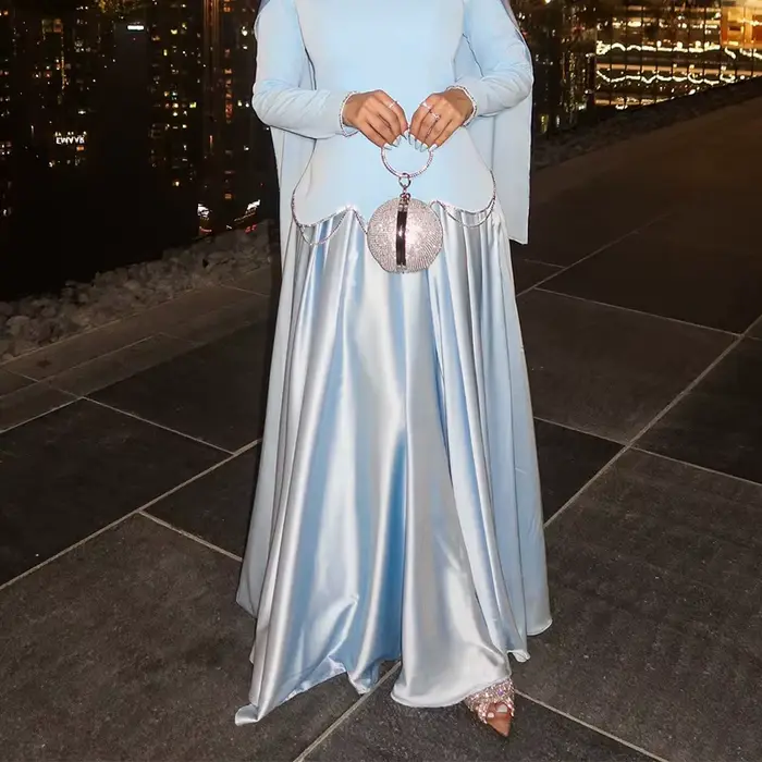 Robe Abaya Femme Polyester Style Fête Longue Pour Occasions Spéciales Cérémonies Religieuses Soirées Mondaines