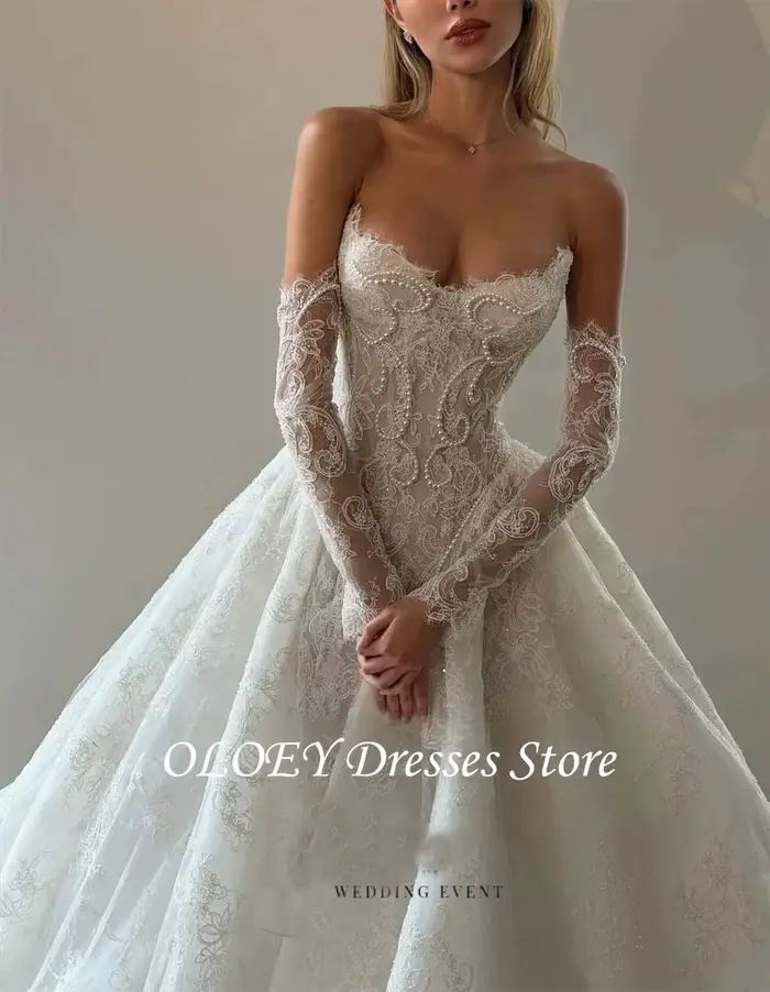 OLOEY Robes de mariée de luxe personnalisées en dentelle
