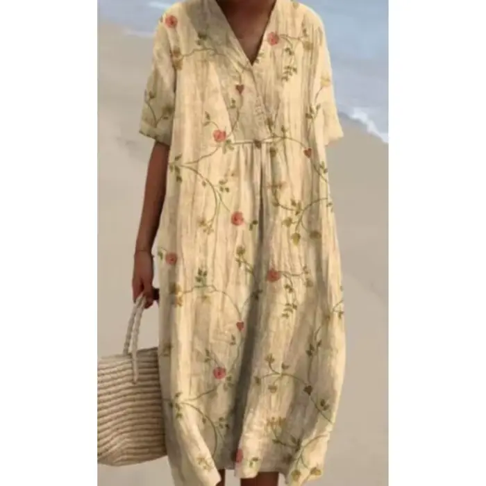 Robe d'été simple à motifs floraux 2026 – Nouvelle collection femme : Confortable