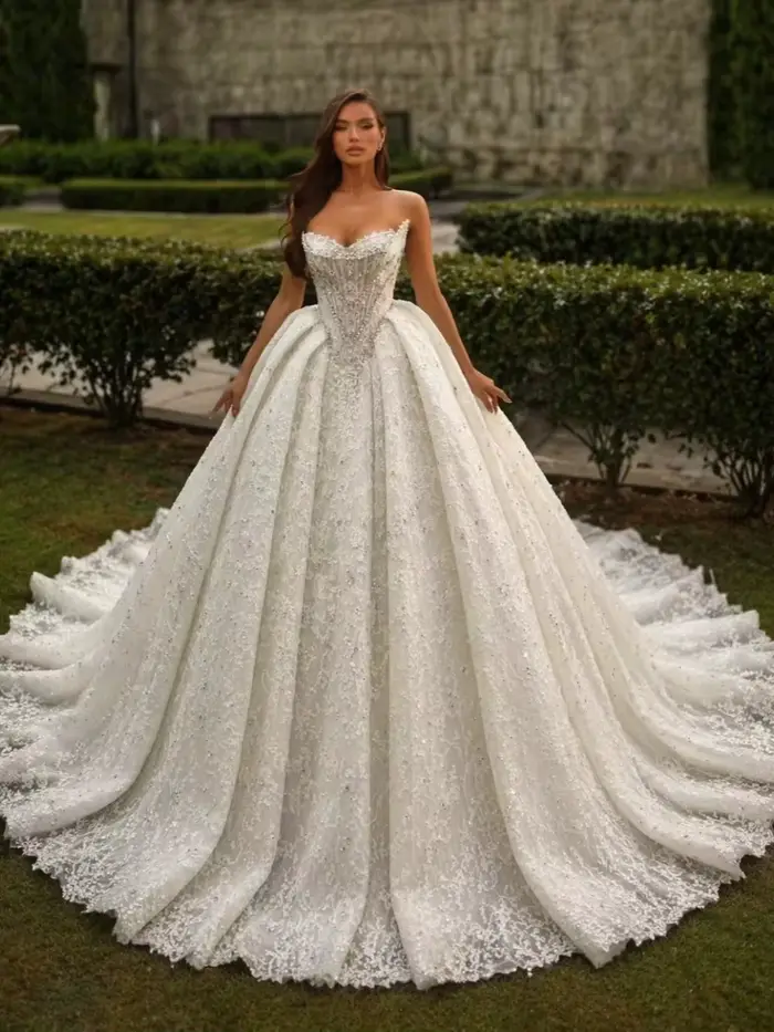 Robe de mariée vintage coupe trapèze pour femme