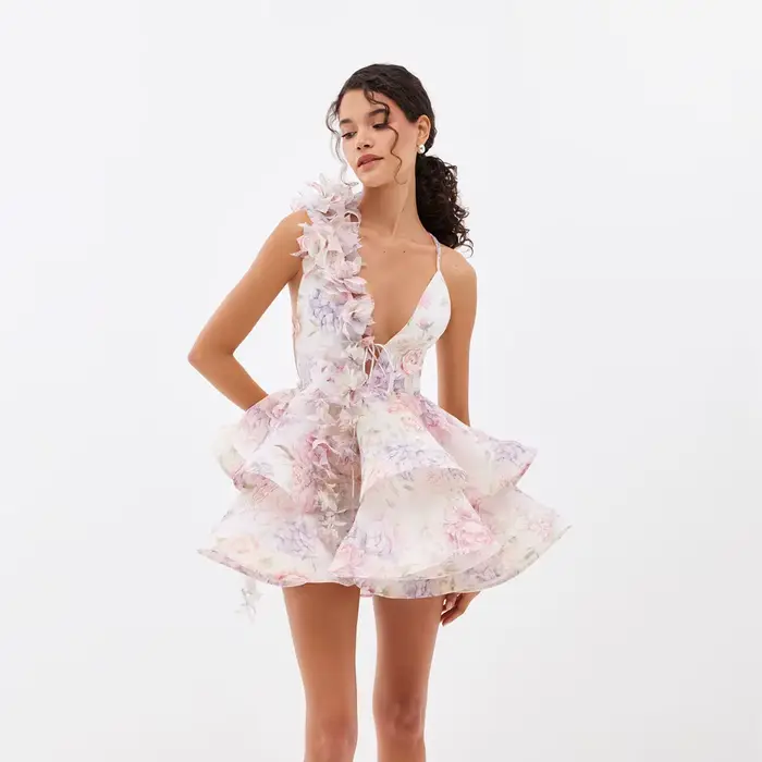 Robe de bal élégante à imprimé Floral