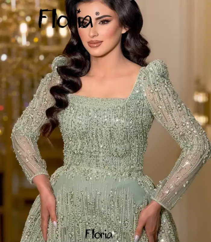 Robe de bal deux pièces vert menthe