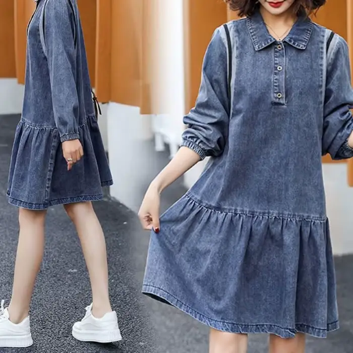 Robe en jean slim d'automne