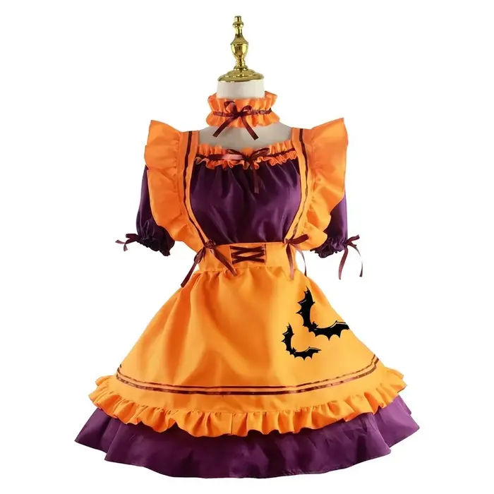 Robe de Princesse ou de Demoiselle d'Honneur de Grande Taille pour Fêtes d'Halloween et Cérémonies de Mariage Violet et Orange