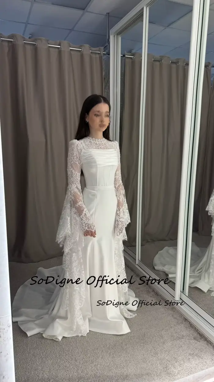 Robe de mariée sirène SoDigne en satin/ Dentelle
