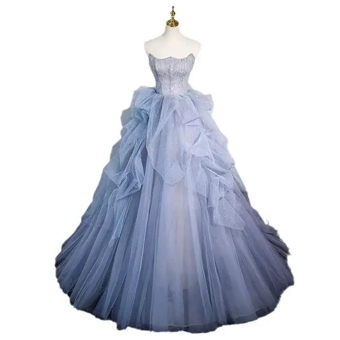 Robe de bal élégante et sexy en polyester avec dentelle et imprimé floral pour femmes, occasions formelles et soirées spéciales