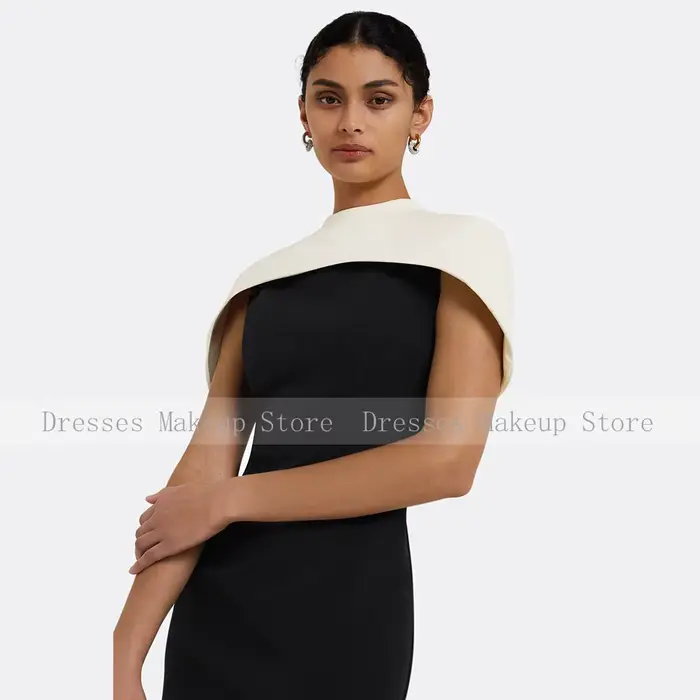 Robe de soirée personnalisée Cape Beige col rond longueur de plancher colonne robes