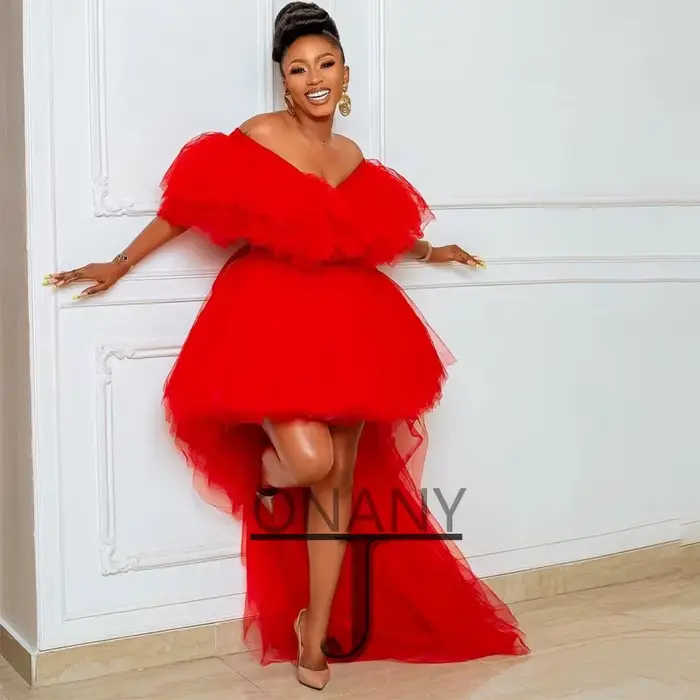 JONANY-Robes de soirée hautes et basses pour femmes, robes de Rhformelles en tulle, robes de gala éd