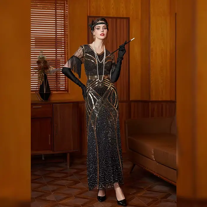 Glands robe à paillettes été femmes 1920s Vintage grand Gatsby