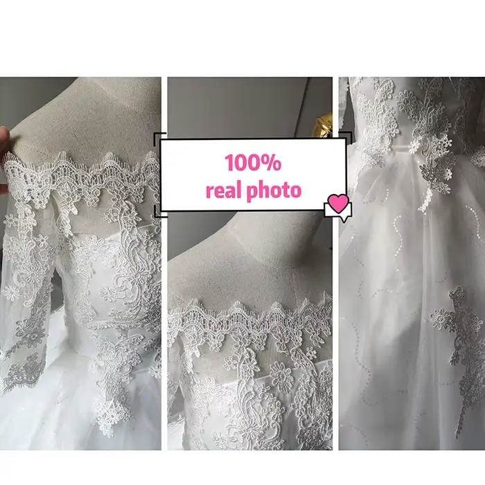 Robe de mariée à demi-manches personnalisée