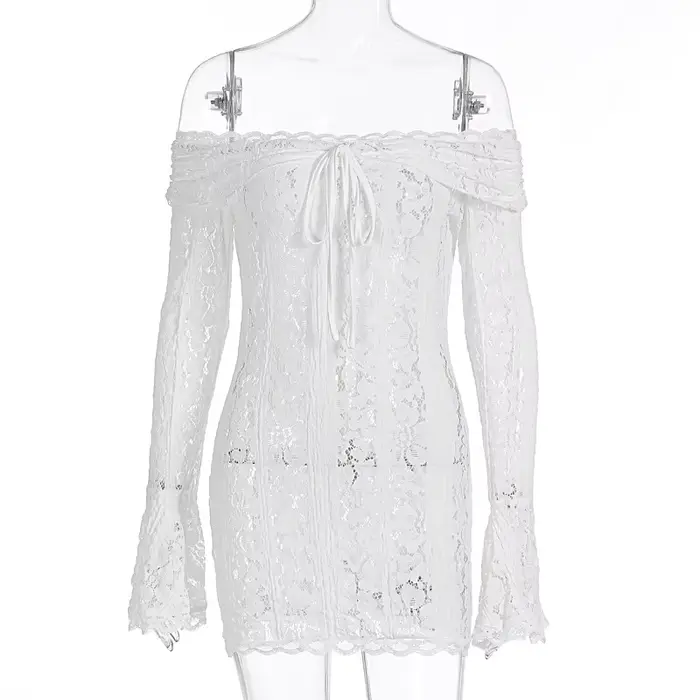 Robes de Soirée Élégantes pour Événements, Robes de Fête Moulantes en Dentelle à Manches Longues et 