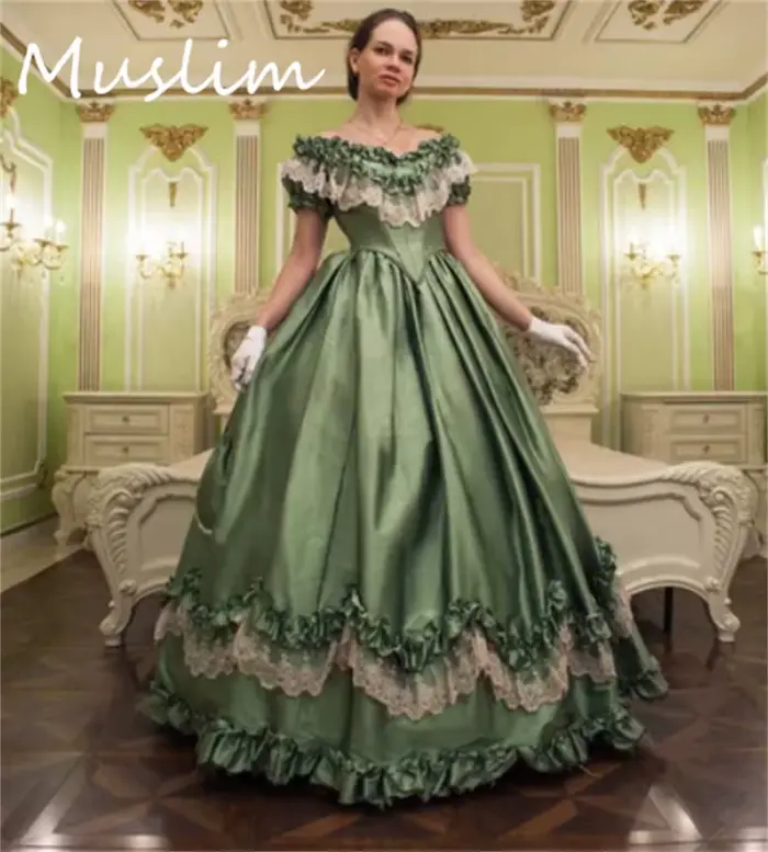 Robe de soirée médiévale victorienne 2025, guerre civile, mascarade de l'ère verte, robe de bal hist