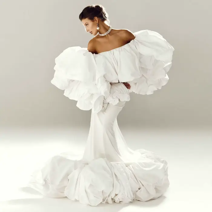Robe de soirée en taffetas à volants bouffants magiques, robes de soirée, robes de bal uniques pour