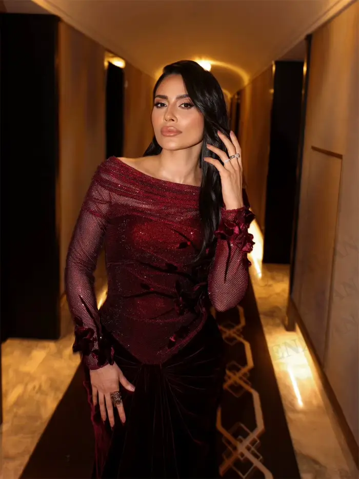 CENXUAN – robe De soirée élégante, col rond, avec Appliques, manches cape, style sirène, longue plissée, robes De soirée personnalisées