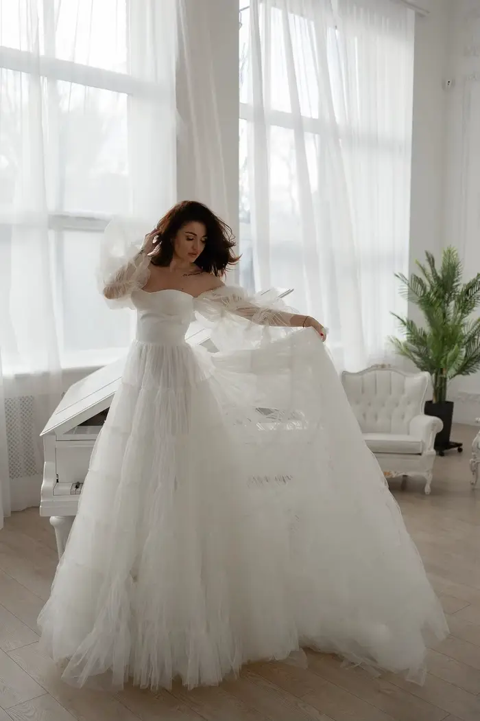 Robes de mariée en tulle bohème personnalisées