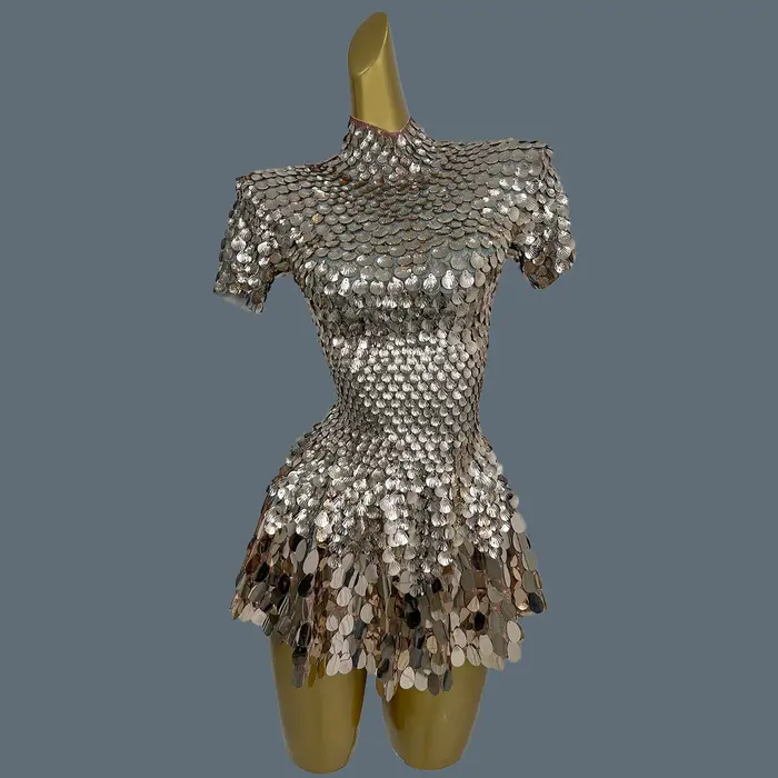 Paillettes scintillantes robe latine vêtements de scène célébrer anniversaire bal