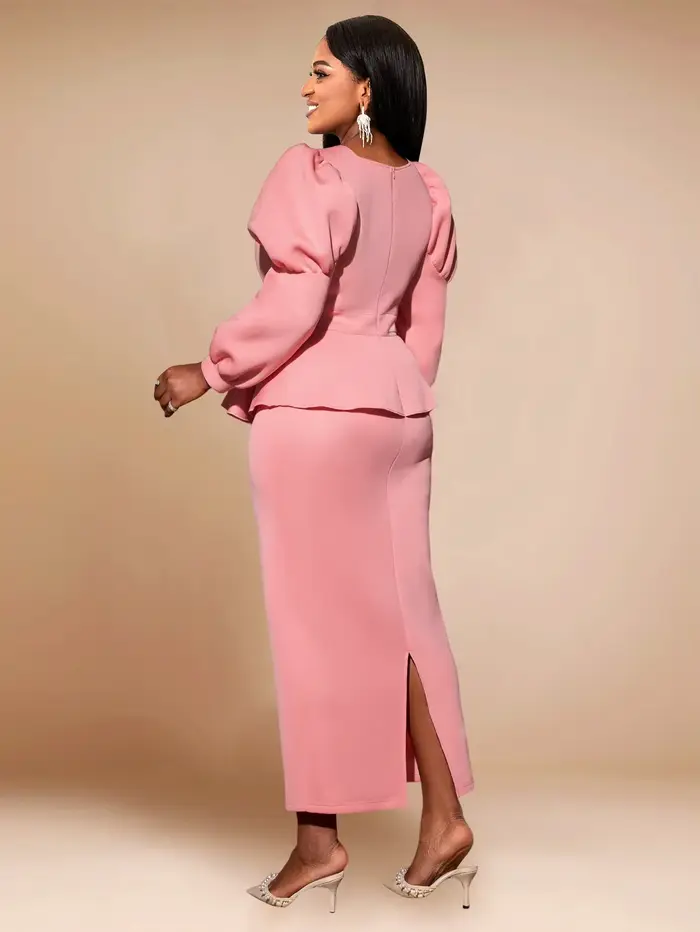 Robe longue rose pour femme