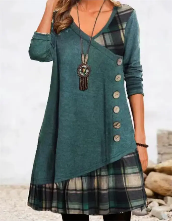 Robes pour femmes européennes et américaines automne et hiver élégant quotidien robe de soirée ample boutons