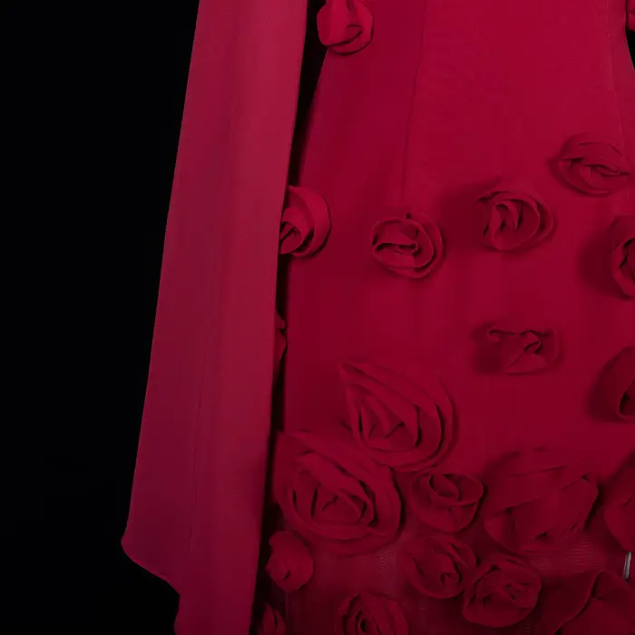 Sharon Said robe de soirée sirène rose avec fleurs 3D fente sans bretelles élégante pour les femmes