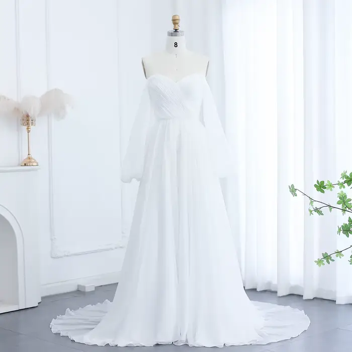 Sharon Said-Robe de Soirée Arabe Blanche à Manches sulf, Vêtement de Mariage à Dubaï, Tout ce que SF
