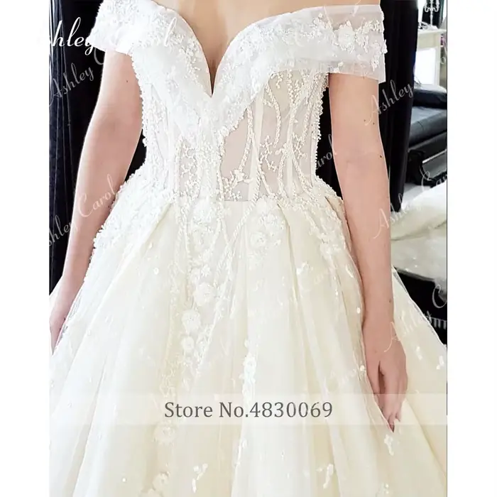 Ashley Carol robe De mariée pour les femmes Sexy chérie perles fermeture éclair 3D fleurs