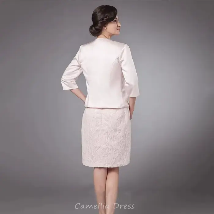 Robe de mère de la mariée personnalisée, robe élégante pour femmes avec appliques, deux pièces, longueur genou, robe de soirée de mariage, Vestido Invitada Bod