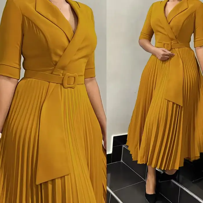 Robe plissée femmes robes Sexy blanc col rond mince gaine travail taille haute hanche enveloppement élégant moulante