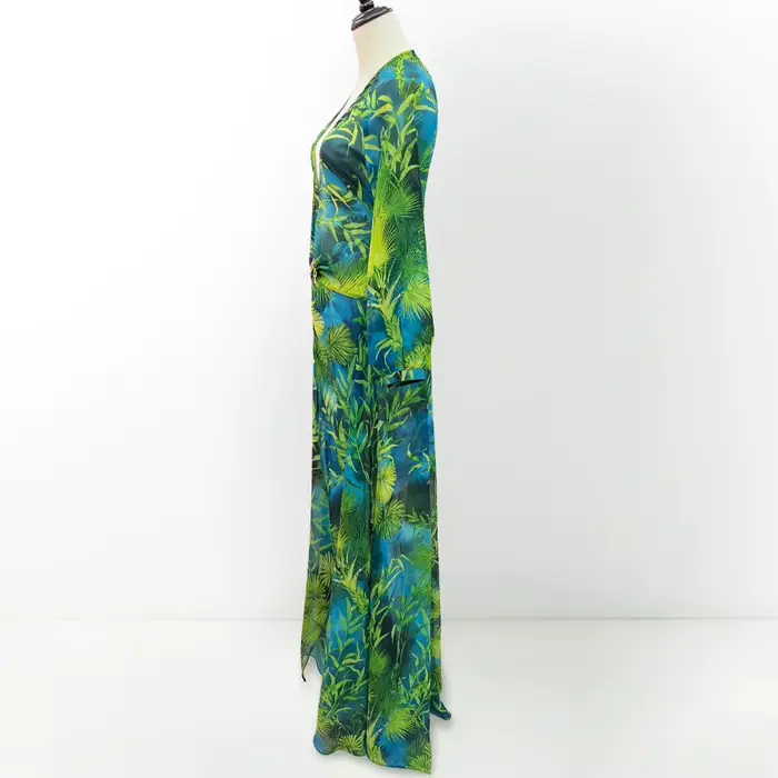 Robe Longue Verte Imprimée