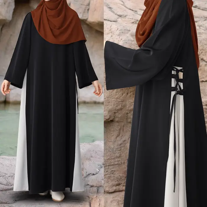 Robe Longue Modeste pour Femme Musulmane, Patchwork de Proximité, Wstring Arabe, Jalabiya Éducatif, 