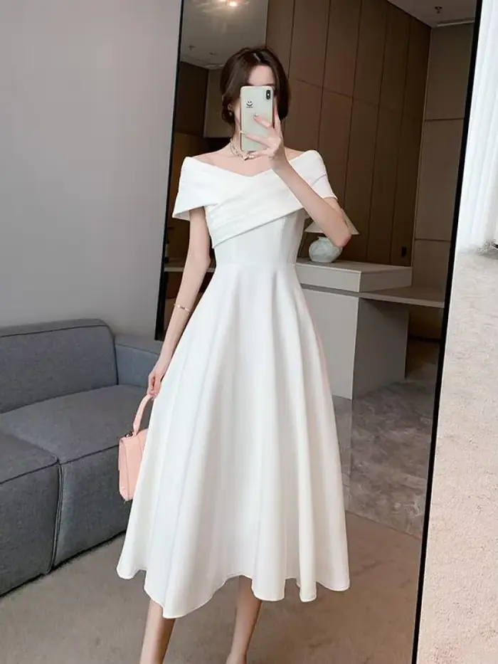 Robe de Soirée Mi-Longue Élégante pour Femme