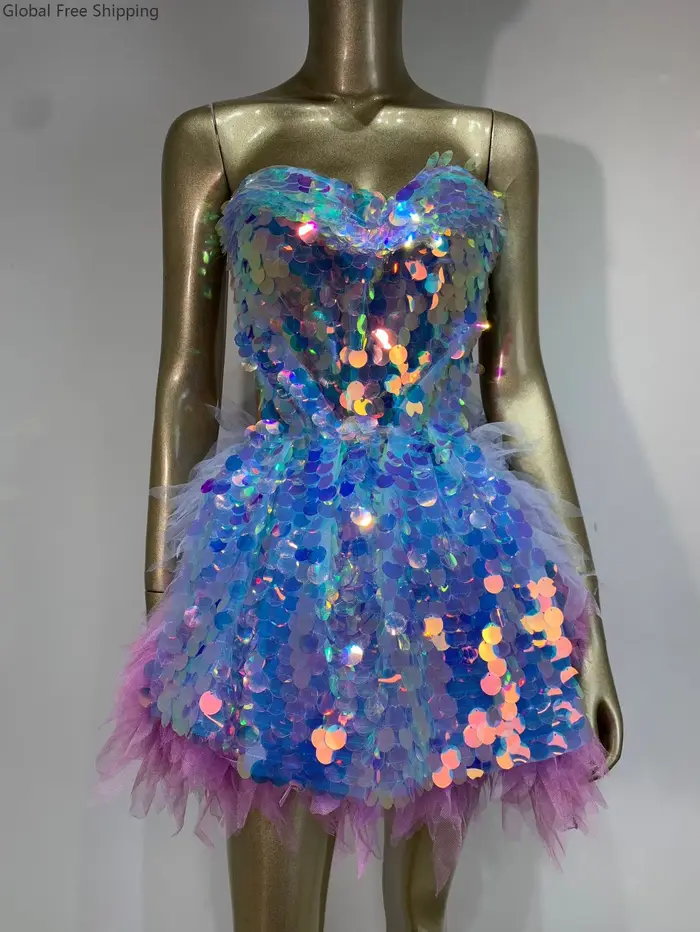 Ensemble de robe à paillettes noires scintillantes