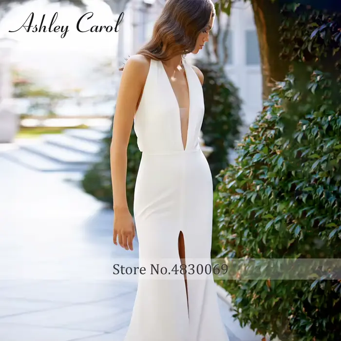 Ashley Carol-Robe de mariée fourreau en mousseline de soie