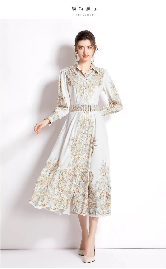 WEIN femmes bleu robe florale Vintage à manches longues printemps jupe de haute qualité formelle décontracté élégant fête anniversaire piste Vestido