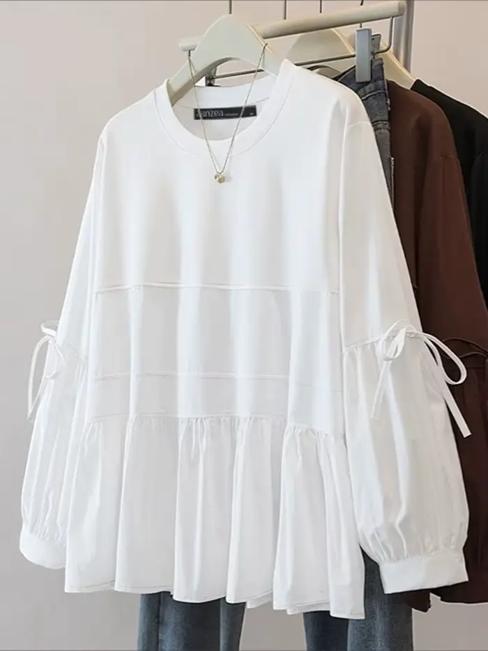 2026 ZANZEA printemps élégant à manches longues hauts femmes Blouse tendance 2025 décontracté solide