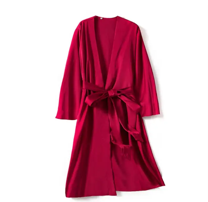 Robe en Satin femme Lingerie intime vêtements de nuit soyeux mariée cadeau de mariage décontracté Kimono peignoir