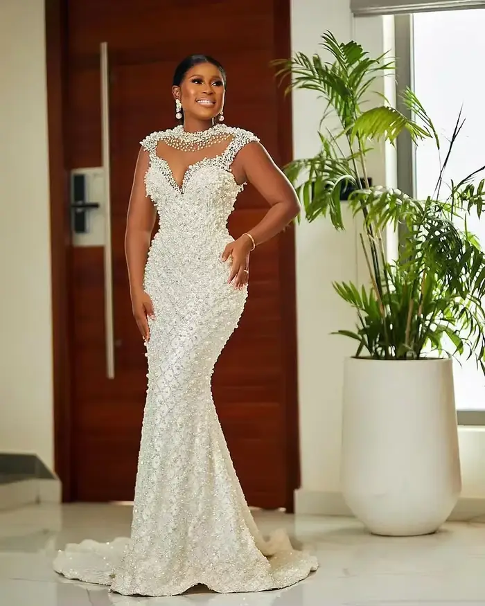 Robe de mariée sirène de luxe arabe