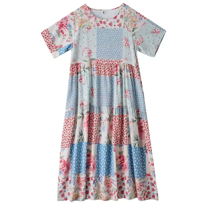 Robe longue bohème en coton et lin pour femmes grandes tailles