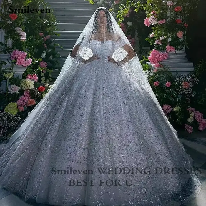 Smileven – Robe De mariée princesse à épaules dénudées