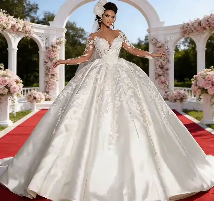 Robe de mariée à manches longues